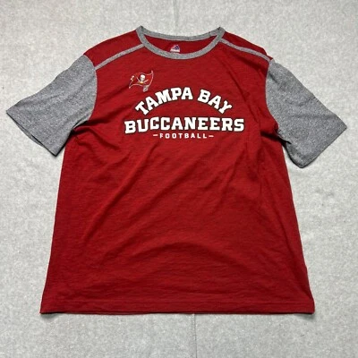 Camisa Majestic Tampa Bay Buccaneers Para Hombres XL Rojo Colorblock Bucs Fútbol Foto 1 de 4