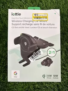 iOttie Easy One Touch Wireless 2 Qi Charging CD Slot +Air Vent Combo Phone Mount - Picture 1 of 4