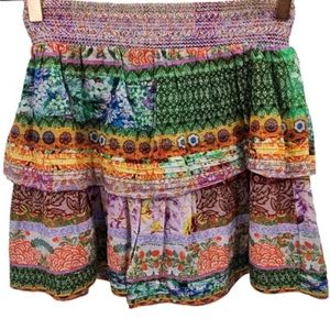 Alice + Olivia Womens 2 Jojo Printed Tiered Ruffle Miniskirt NWT - Picture 1 of 14