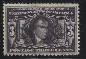 US Scott #325 3c Louisiana Purchase - James Monroe - gebraucht sehr guter Zustand - Bild 1 von 2