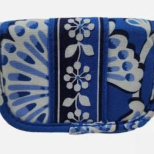 VERA BRADLEY Mini Portafoglio Pensionato Blu Laguna Blu Bianco Nuovo Senza Etichette Coastal - Foto 1 di 11