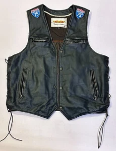 Herren Weste Biker Motorrad echtes Rindsleder, großer Patch Ace of Spades - Bild 1 von 22