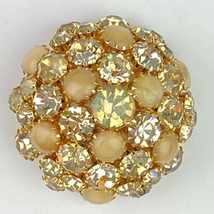 WARNER Vintage Gold Tone Large Dome Pin Brooch Gorgeous - Picture 1 of 14