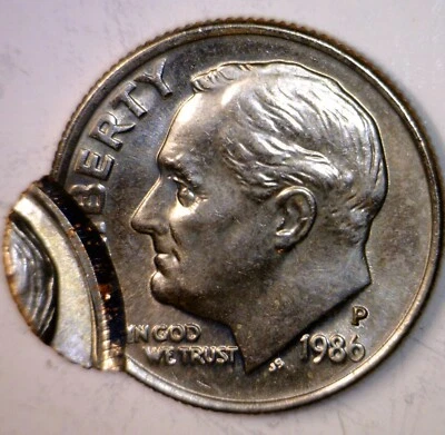 1986 ERROR DOUBLE STRUCK Roosevelt Dime NICE BU + Doub. Strike Coin LOT #1  NR - Image 1 of 4