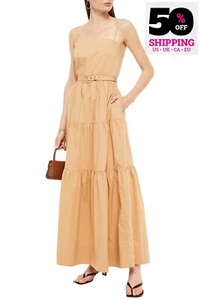 RRP €427 NICHOLAS Poplin Maxi Dress US8 UK12 IT44 L Lined Belted Strappy Neck - Picture 1 of 8