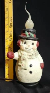 "CUBIERTA DE VELAS MACHE MUÑECO DE NIEVE LUZ para 6" ENCANTADORA LUZ DE VELAS ¡Nueva! - Imagen 1 de 2