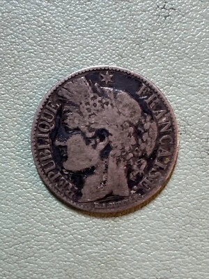 1887 A 1 Franc France French Silver 1F Coin 19th Century World Silver Coin - Image 1 of 4