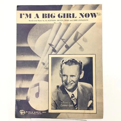 "I'M A BIG GIRL NOW" ©1946 Partituras Vintage Hoffman, Drake, Livingston Piano - Imagem 1 de 4