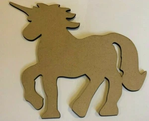 UNICORN x 1 MDF ART CRAFT CUT OUT HOURS OF FUN COLOR DRAW USE AS STENCIL | HYT - Picture 1 of 1