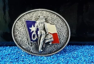 TEXAS STATE FLAG BELT BUCKLE WESTERN COWGIRL RODEO 3 Inch - Picture 1 of 3