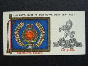 No38 2nd BATT WEST KENT QUEENSOWN Regimental Standards & Cap Badges Players 1930 - Picture 1 of 1