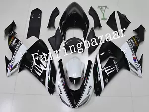 Kit de carenado de carrocería de molde por inyección ABS blanco negro adecuado para ZX10R 2006 blanco negro - Imagen 1 de 7