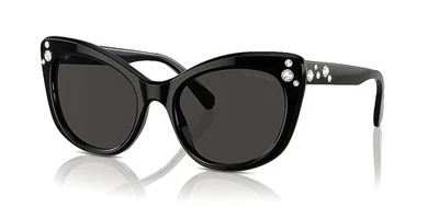 Gafas de sol Swarovski SK 6020 pulidas negras transparentes cristales de Swarovski con estuche Foto 1 de 4