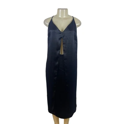 Vestido midi sin espalda con tiras de poliéster negro talla 10 de Asos para mujer Foto 1 de 4