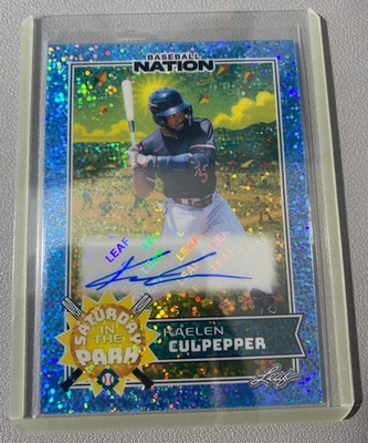 Kealen Culpepper Autograph Blue Sparkle /3 - 2025 Leaf Baseball - Twins (RC) - Image 1 of 4
