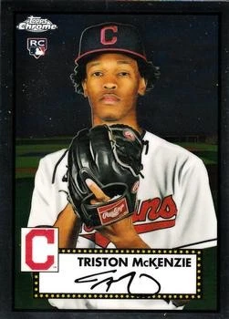 Triston McKenzie 2021 Topps Chrome Platinum Anniversary #8 RC Cleveland Indians - Image 1 of 2