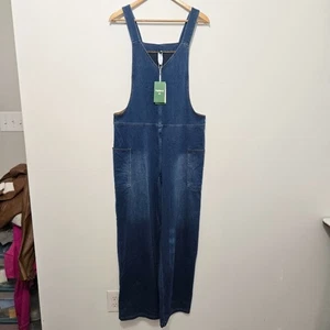 Nuevo con etiquetas Mono de mezclilla flexible Halara para mujer talla M azul elástico cómodo elástico - Imagen 1 de 11