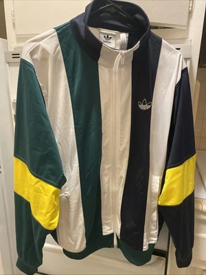 Adidas Bailer Track Jacket Mens M Multicolor Collegiate Retro Striped Colorblock - Image 1 of 4