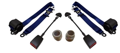 Par De Cinturones De Seguridad Azules De 3 Puntos Para Porsche 911 912 914 356 - Imagen 1 de 4