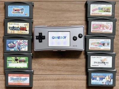 Nintendo Game Boy Micro Silver with AC Charger  + 10 Games - Image 1 of 4