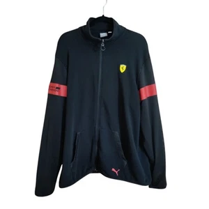 Puma Scuderia Ferrari Track Jacket Size XXL Black Red Full Zip - Picture 1 of 10