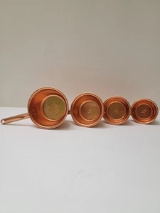 Vintage COLOR CRAFT Aluminum Measuring Cup 5 Piece Lot Copper Colored Retro MCM - Picture 1 of 10
