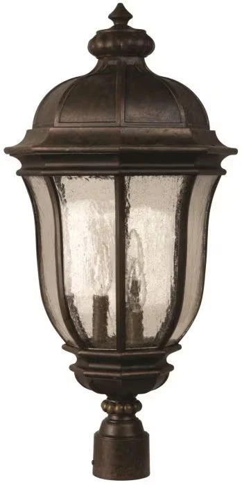 Craftmade Z3325-112 Harper 3 Light 26 Inch Peruvian Bronze Post Mount in Clear Seeded