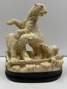 Vintage Large Polar BEARS Family SCULPTURE Statue SIGNED Antelma A. SANTINI - Picture 1 of 10