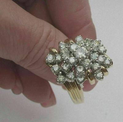 3.5Ct Lab Created Diamond Ring Cocktail Ring 14k Yellow Gold Finish - Image 1 of 4