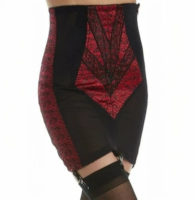 RAGO Style 1294 High Waist Open Bottom Girdle Extra Firm Shaping Red/Black LARGE - Image 1 of 2