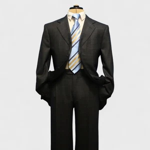 Ermenegildo Zegna Su Misura 2 Pc Suit US 44R Gray Flannel 15MILMIL15 Wool Italy - Picture 1 of 20