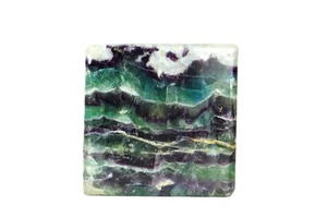 90MM Rainbow Purple & Green Fluorite Quartz  Stone Metaphysical SQUARE CUBE - Picture 1 of 11