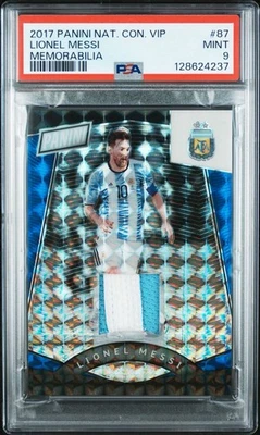 2017 Panini National Convention-Vip Patch Lionel Messi #87 Blue Mosaic /25 PSA 9 - Image 1 of 3
