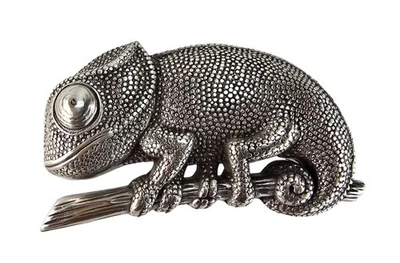 BELTINGER Buckle Gürtelschließe Gürtelschnalle Chamäleon altsilber für Wechsel-Gürtel 4 cm