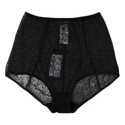 DOLCE & GABBANA Ropa Interior Negro Logo Faja Cintura Alta Panty IT2 / S RRP 300usd Foto 1 de 4