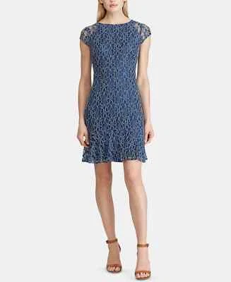 American Living Ruffled Lace Dress Blue Size 12 - Image 1 of 3