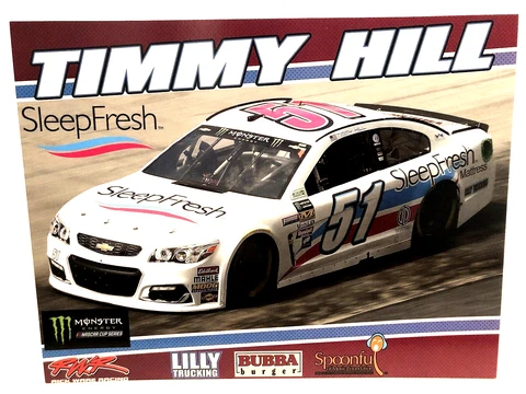 2016 TIMMY HILL RWR SLEEPFRES #51 CHEVROLET SS NASCAR CUP SERIES RACING POSTCARD Cover