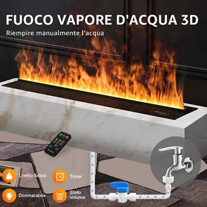 Camino a vapore con effetto fiamma simulata, collegato all'acqua del rubinetto - Foto 1 di 96