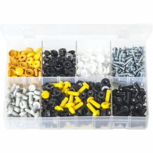 Number Plate Fasteners White, Yellow & Black 240 Pieces. AB62 - Picture 1 of 1