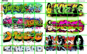 NH164 1/2 Set N SCALE GRAFFITI SET MARTIAN AND GIRLS MIXED MODERN URBAN - Picture 1 of 4
