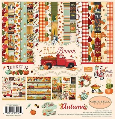 Fall Break Collection Kit 12X12 Scrapbooking Kit Carta Bella CBFA88016 New - Image 1 of 4