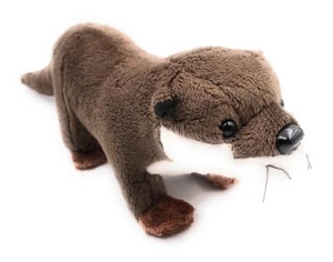 Peluche peluche tela animal nutria marta de agua marrón de pie 29 cm - Imagen 1 de 3