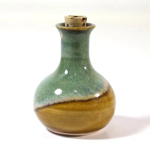 Kleine handgefertigte Keramik Flasche / Glas korken - Bild 1 von 3