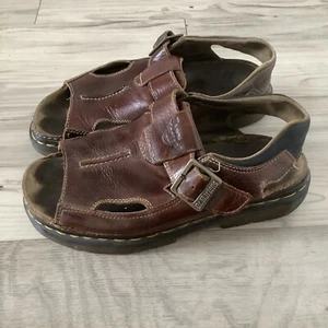 Y2K Doc Martens Mens Sandals Air Wair Fisherman Brown Leather Sling Back Sz 11 - Picture 1 of 11