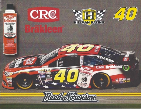 2016 REED SORENSON "CRC BRAKLEEN" #40 NASCAR SPRINT CUP POSTCARD Cover
