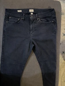 J Crew 770 Straight Stretch Mens 33x30 Preppy Jeans Black Denim Pants - Picture 1 of 6