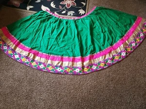 Unstitched chaniya with mirror work - Picture 1 of 4
