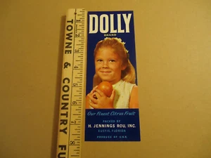 Dolly Marke Zitrusfrucht H Jennings Rou Eustis FL Obstkasten Etikett - Bild 1 von 1