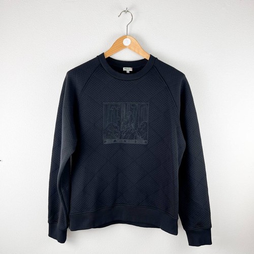 Felpa maglione uomo isolata KENZO nera con ricamo taglia M