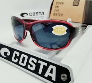 COSTA DEL MAR pomegranate fade/gray "INLET" POLARIZED 580P sunglasses NEW IN BOX